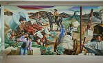 Part of mural in SLC Shrine Hospital - Depicts the Mormons travels and arrival in Utah